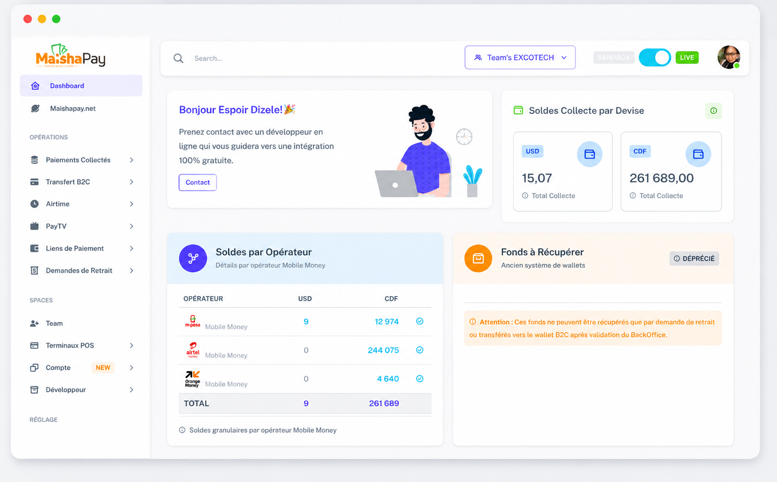 Quick access - MaishaPay Dashboard